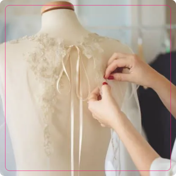 Making a custom wedding dress by Myline's Bridal in Greensboro, NC