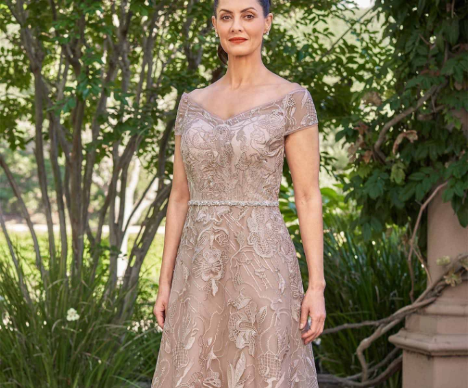 Full Length rose Mother of the Bride Dress by Myline's Bridal in Greensboro, NC