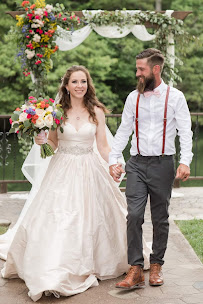 Custom White Wedding Dress with Lace by Myline in Greensboro, NC